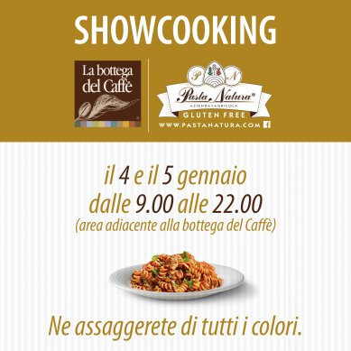 Dal 4 al 5 gennaio allo Shopville LE GRU di Torino potrai assaggiare tutta la bontà della nostra Pasta Gluten Free